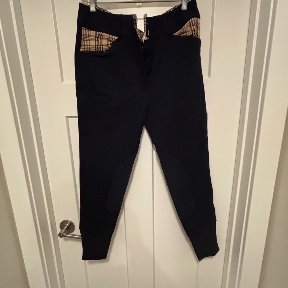 Bakers Black Joggers with Tan Plaid Detail